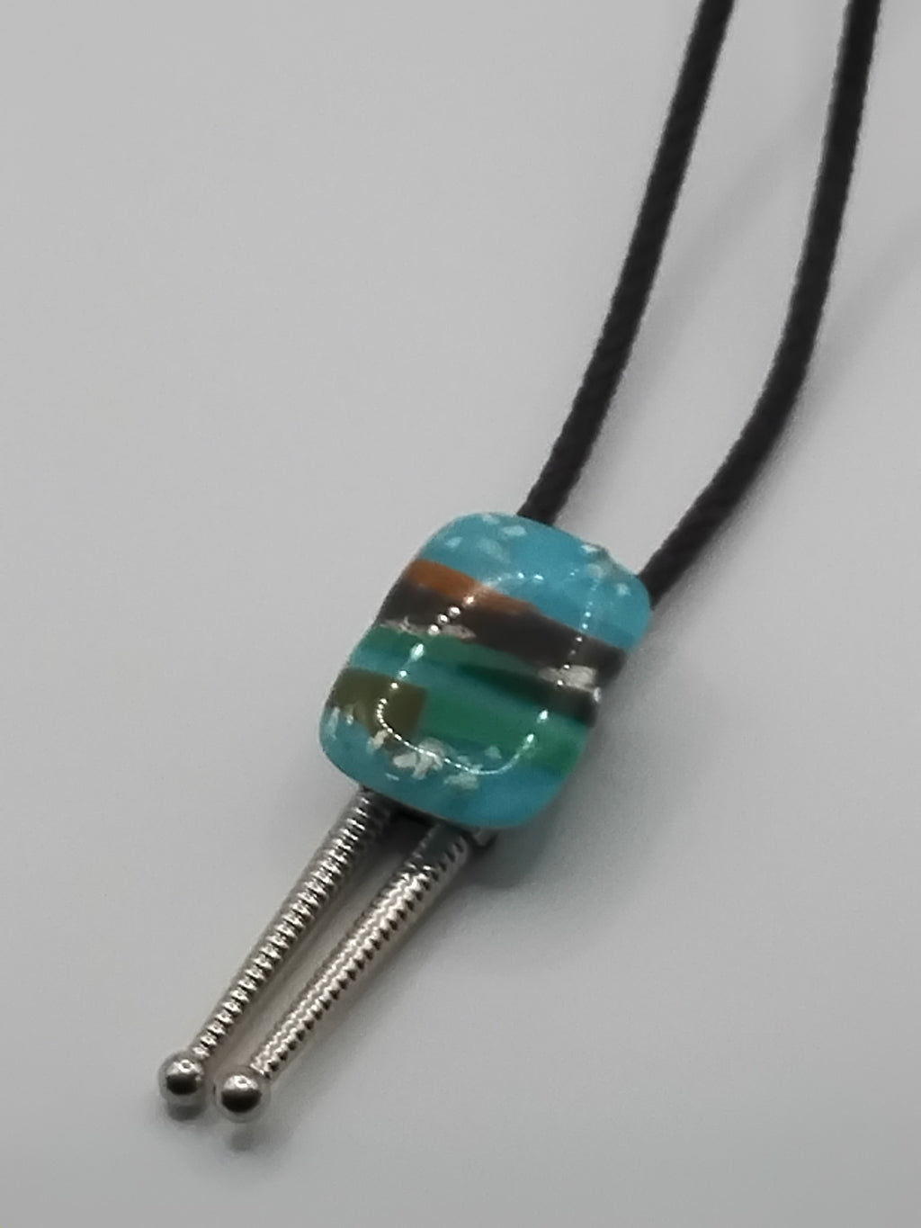 Magnetic Pet Bolo Dichroic | Easy-On Bolo Tie for Dogs & Cats | Brown Genuine Leather Bolo - Neck Size (XL)