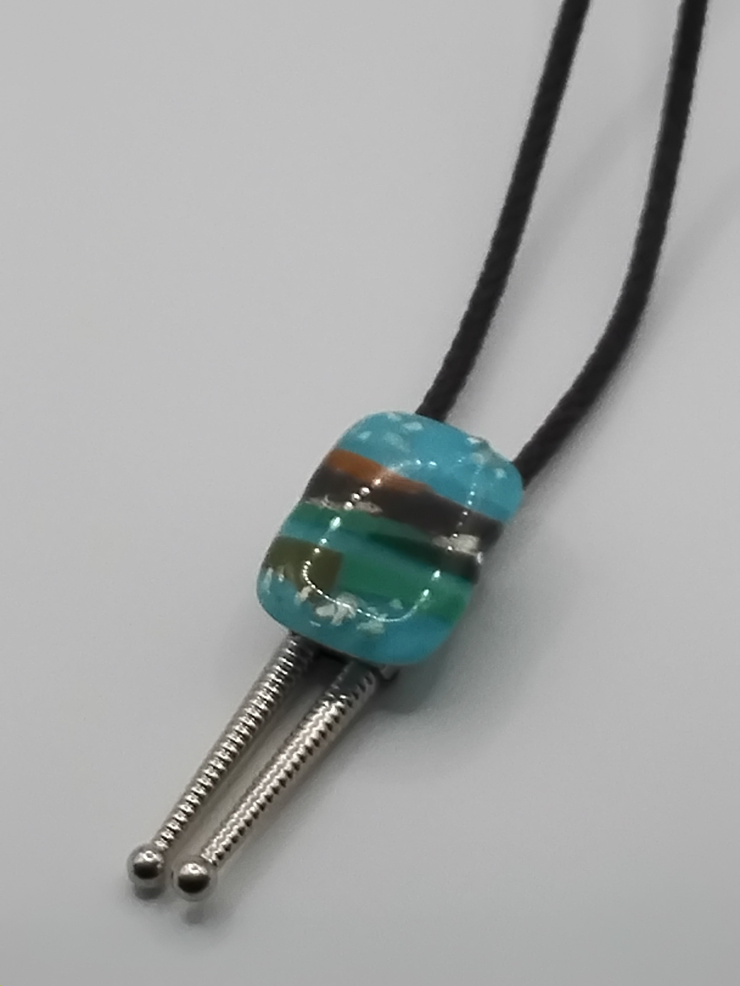 Magnetic Pet Bolo Dichroic | Easy-On Bolo Tie for Dogs & Cats | Brown Genuine Leather Bolo - Neck Size (XL)