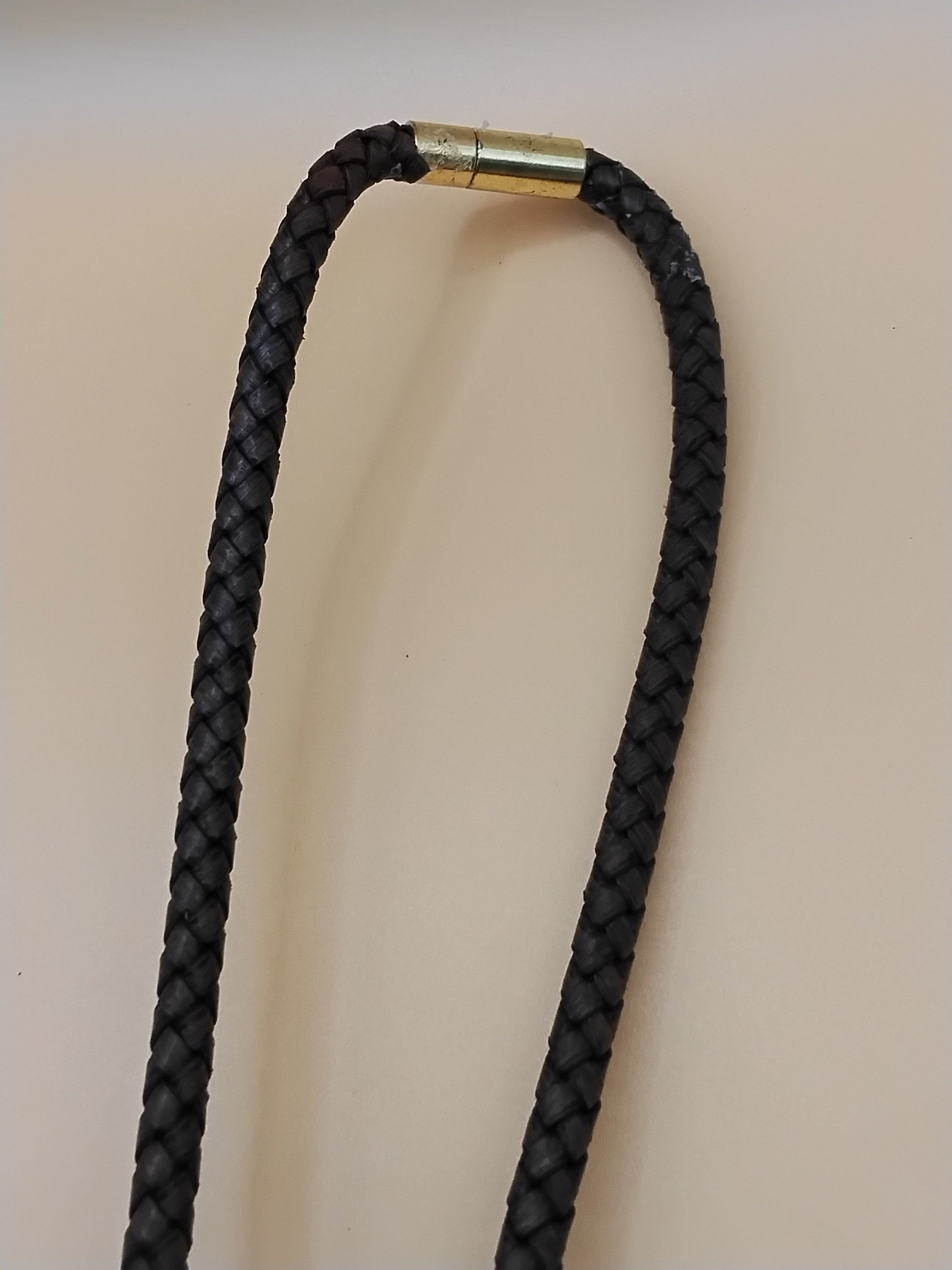 Handmade Magnetic Pet Bolo Tie | Dichroic Brown Genuine Leather Bolo - Neck Size (L)