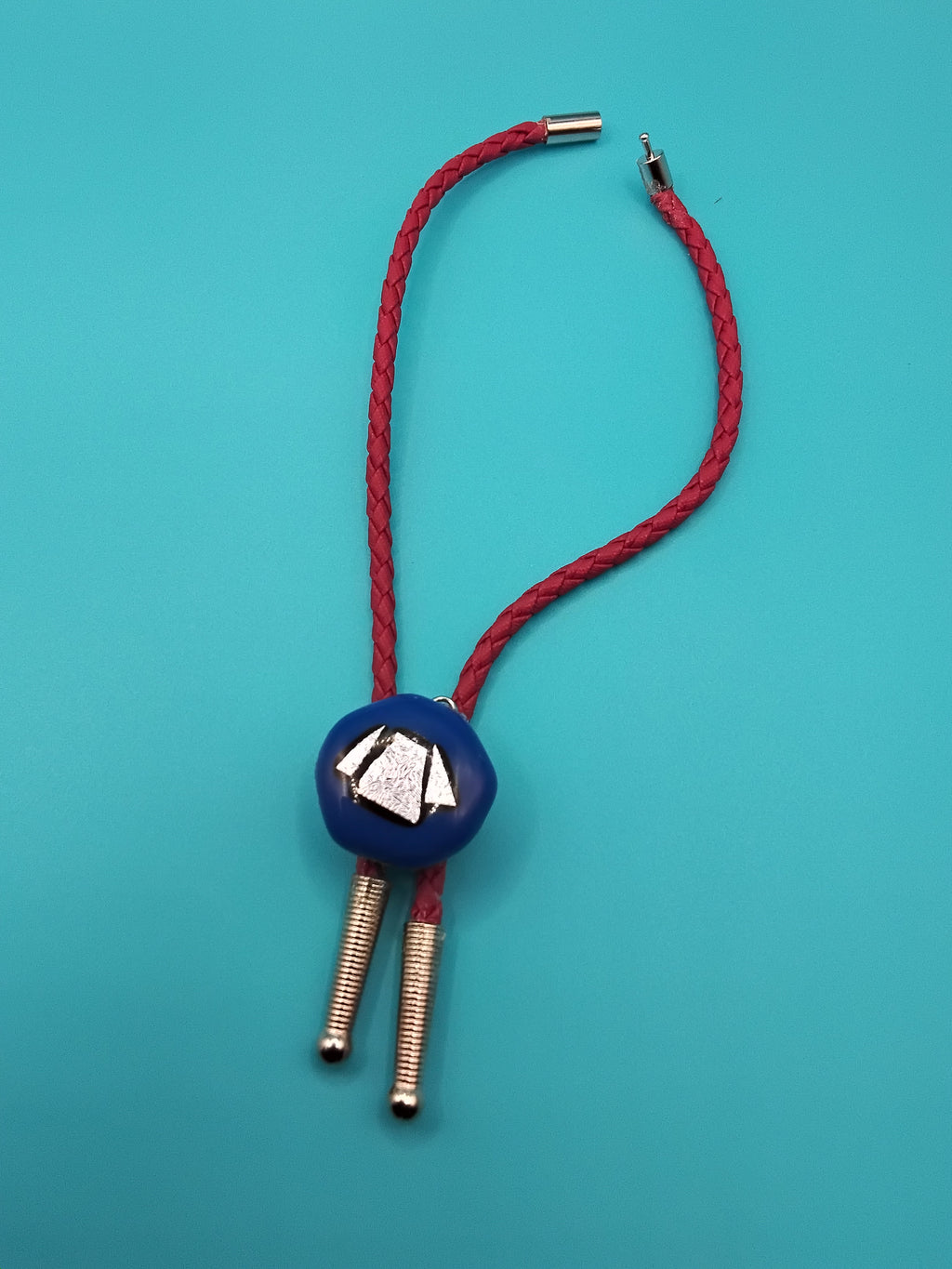 Magnetic Pet Bolo | Southwestern Pet Bolo Accessory | Dichroic Maroon Faux Leather Bolo - Neck Size (S)