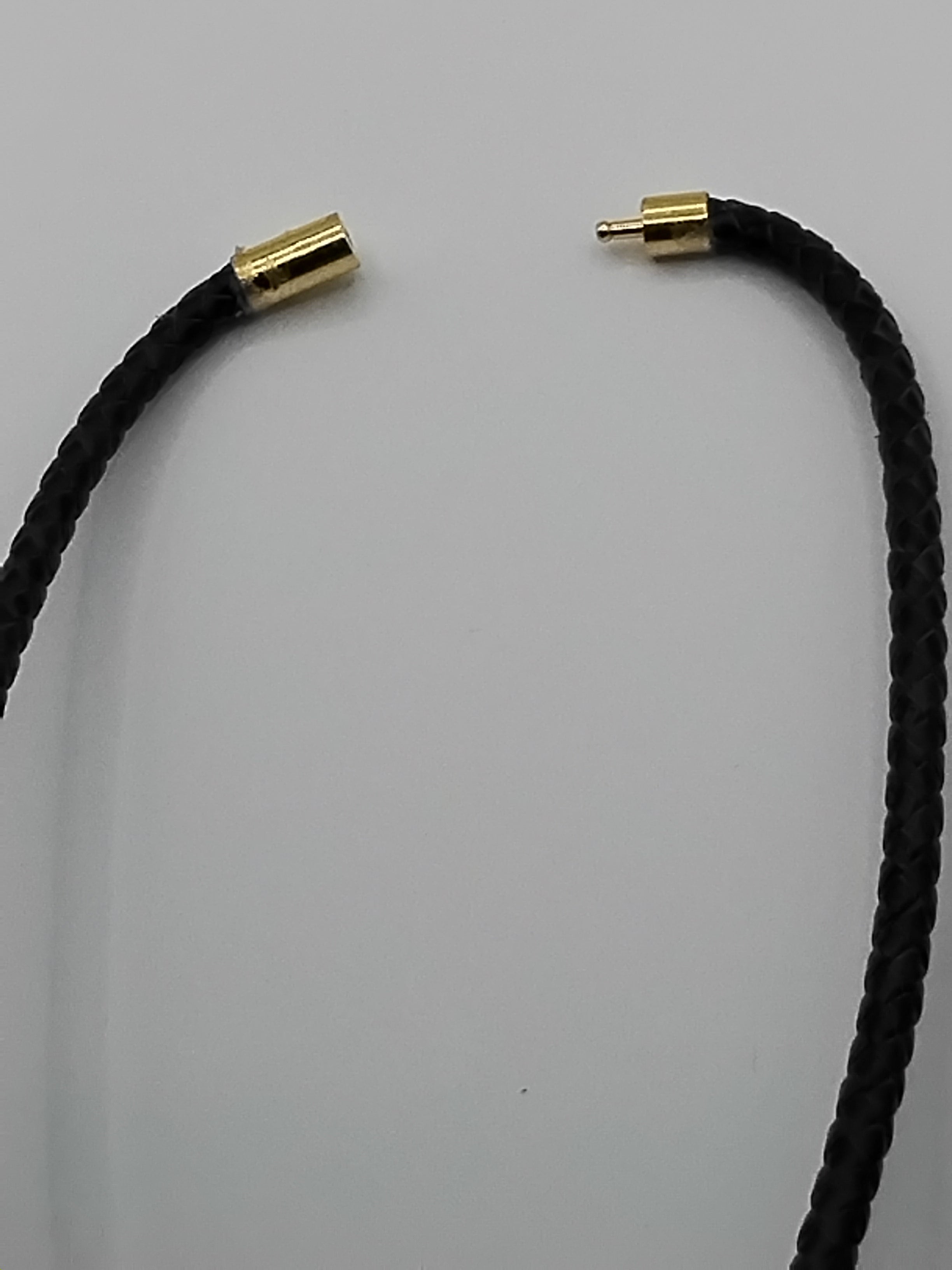 Magnetic Pet Bolo Dichroic | Lightweight Magnetic Pet Bolo Tie | Brown Genuine Leather Bolo - Neck Size (XL)