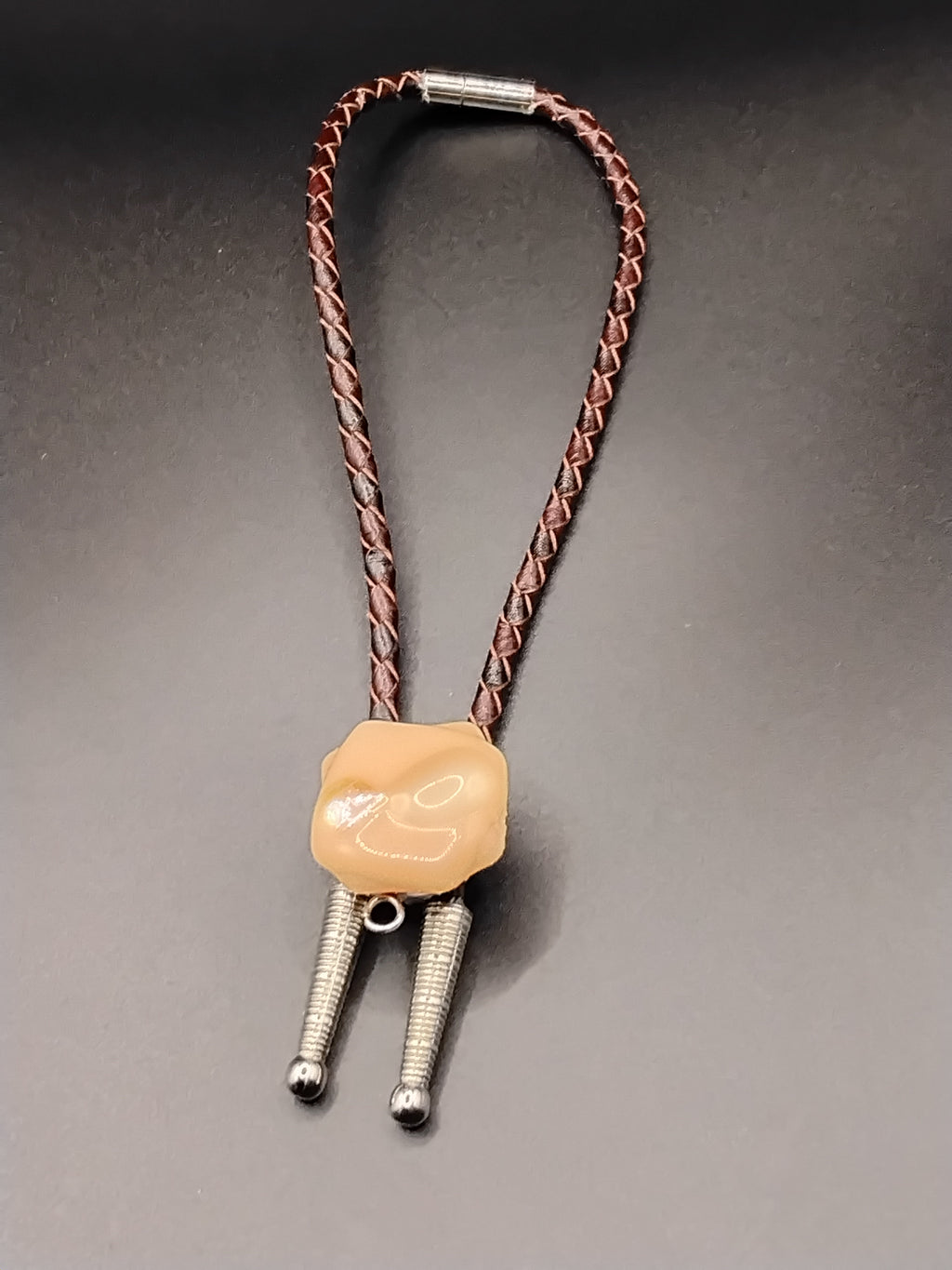 Magnetic Pet Bolo | Modern Western Bolo Tie for Pets | Dichroic Brown Genuine Leather Bolo -  Neck Size Up (S)