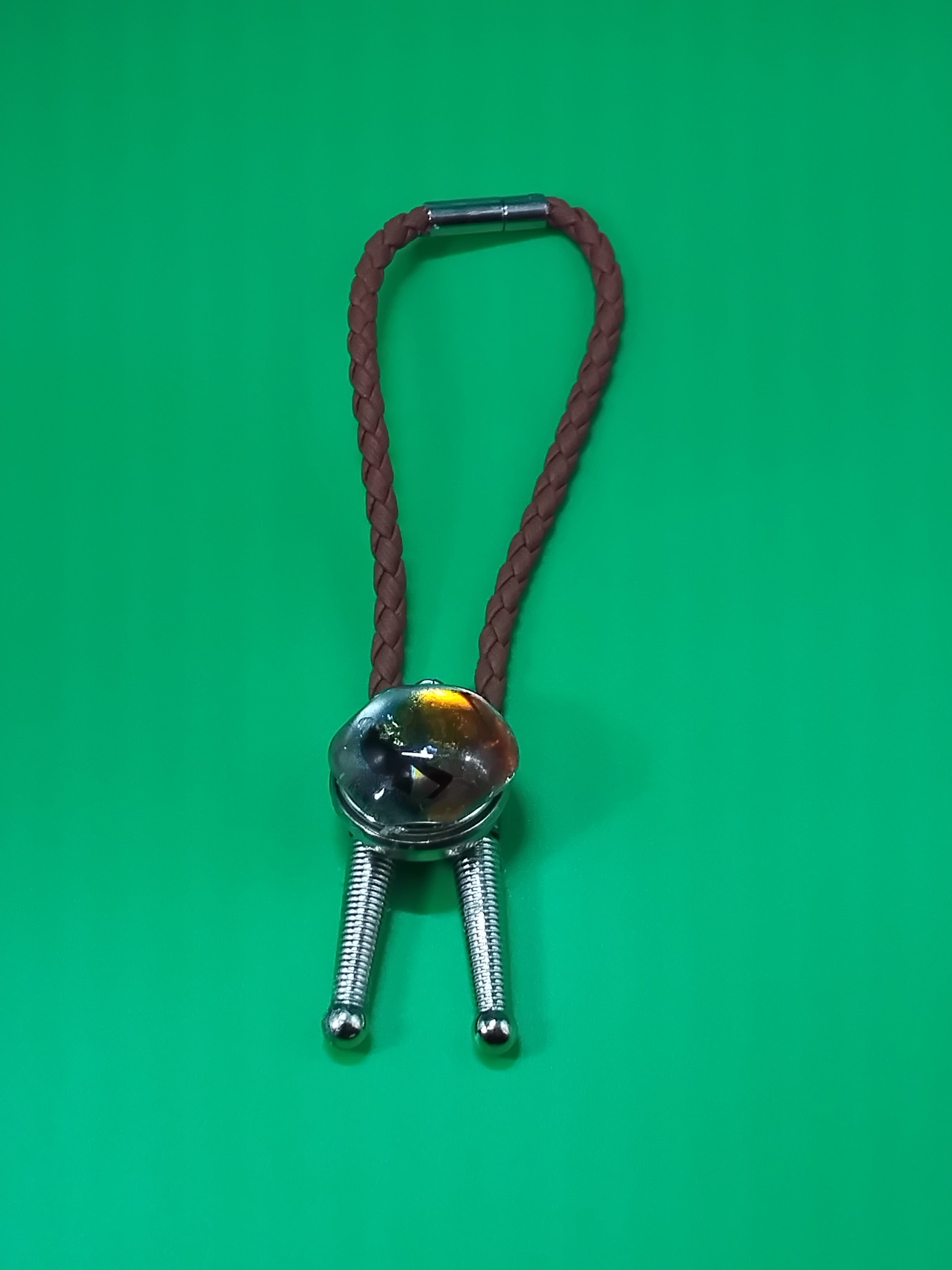 Magnetic Pet Bolo | Modern Western Bolo Tie for Pets | Dichroic Tan Faux Leather Bolo -  Neck Size Up (S)