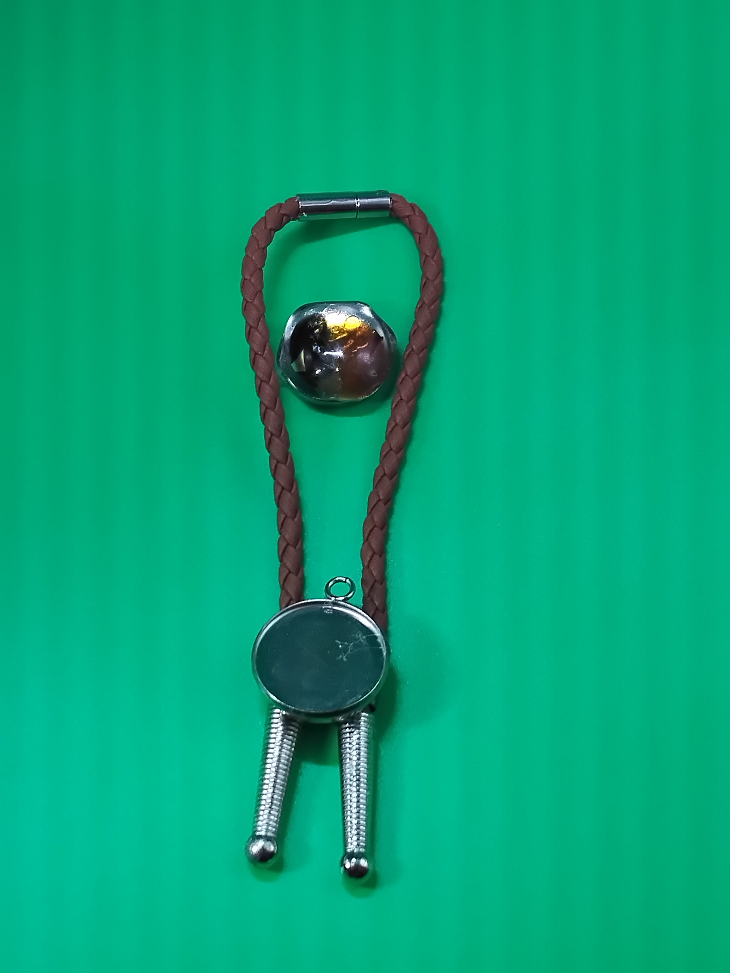 Magnetic Pet Bolo | Modern Western Bolo Tie for Pets | Dichroic Tan Faux Leather Bolo -  Neck Size Up (S)