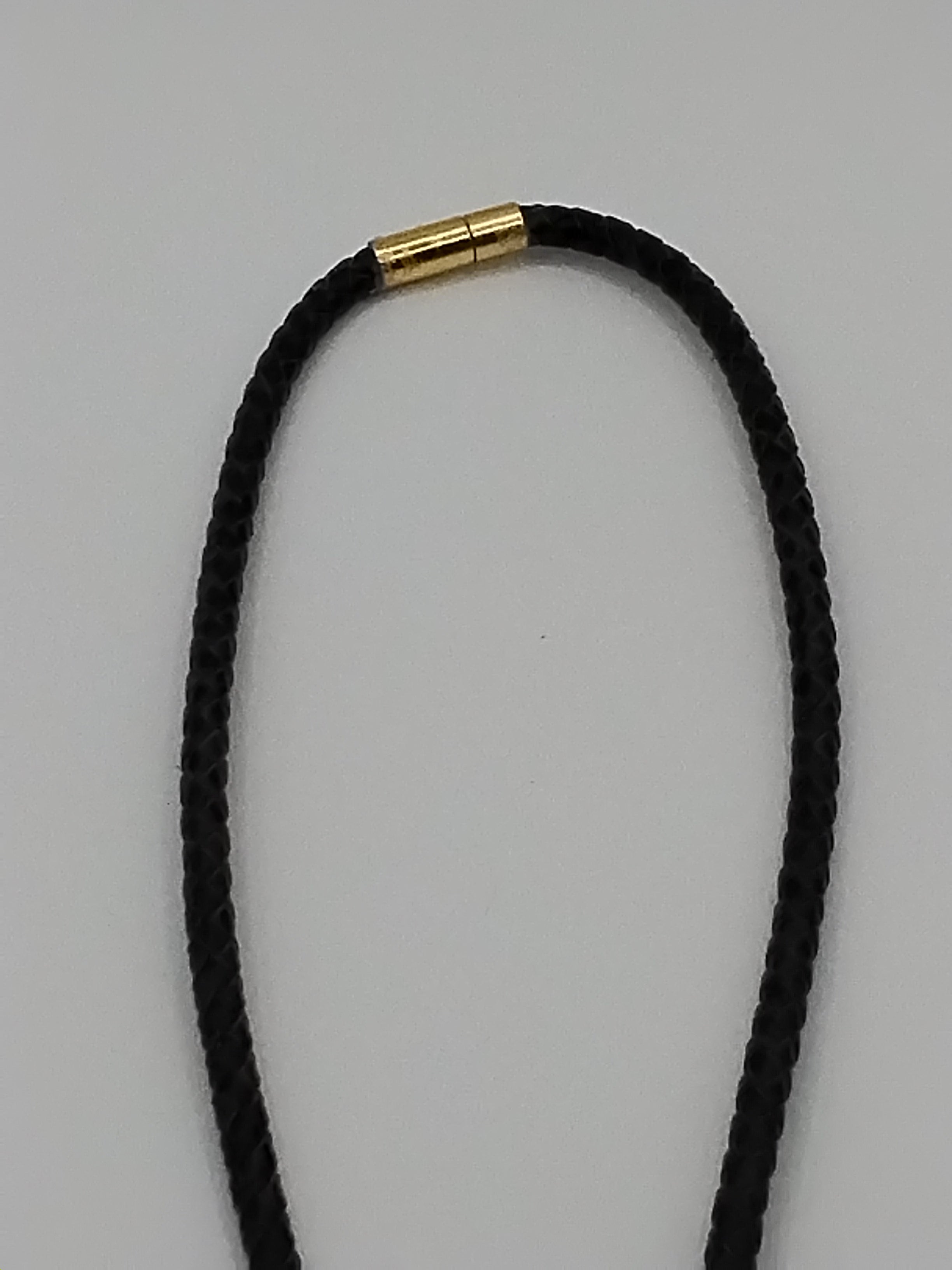 Magnetic Pet Bolo Dichroic | Lightweight Magnetic Pet Bolo Tie | Brown Genuine Leather Bolo - Neck Size (XL)