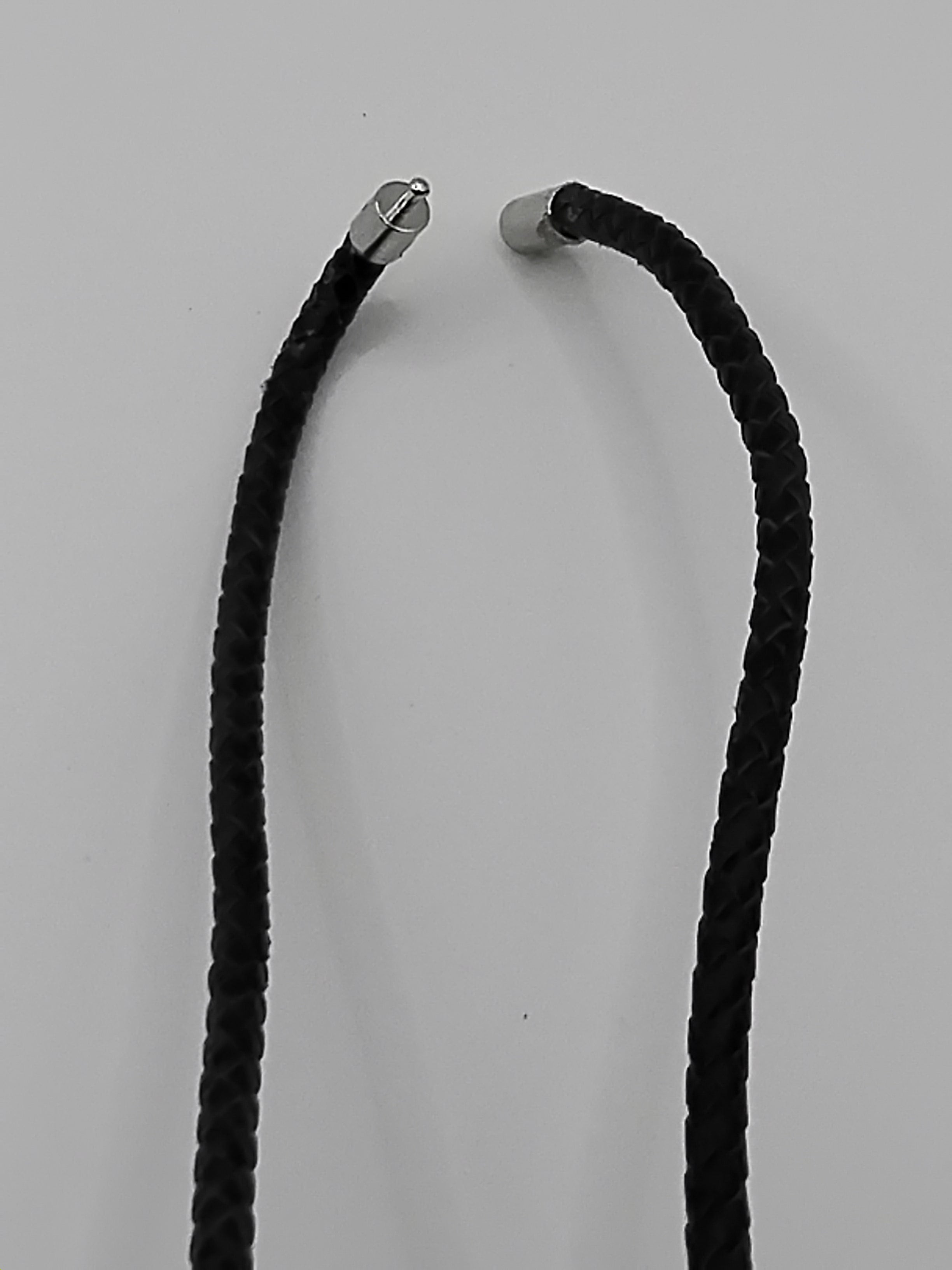 Magnetic Pet Bolo Dichroic | Easy-On Bolo Tie for Dogs & Cats | Brown Genuine Leather Bolo - Neck Size (XL)