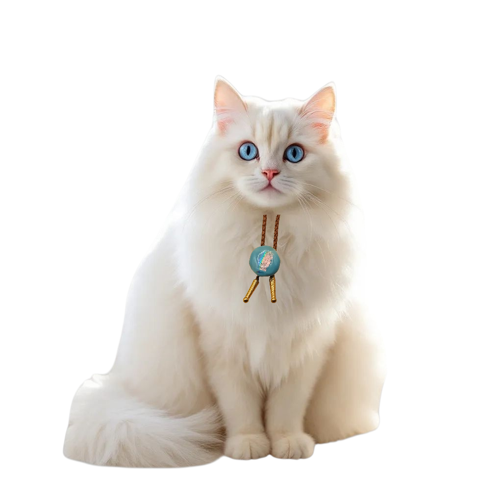 Magnetic Pet Bolo | Pet Accessory for Weddings & Photos | Dichroic Brown Genuine Leather Bolo - Neck Size (M)