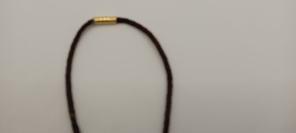 Magnetic Pet Bolo | Special Occasion Pet Accessory | Dichroic Brown Genuine Leather Bolo - Neck Size (XL)