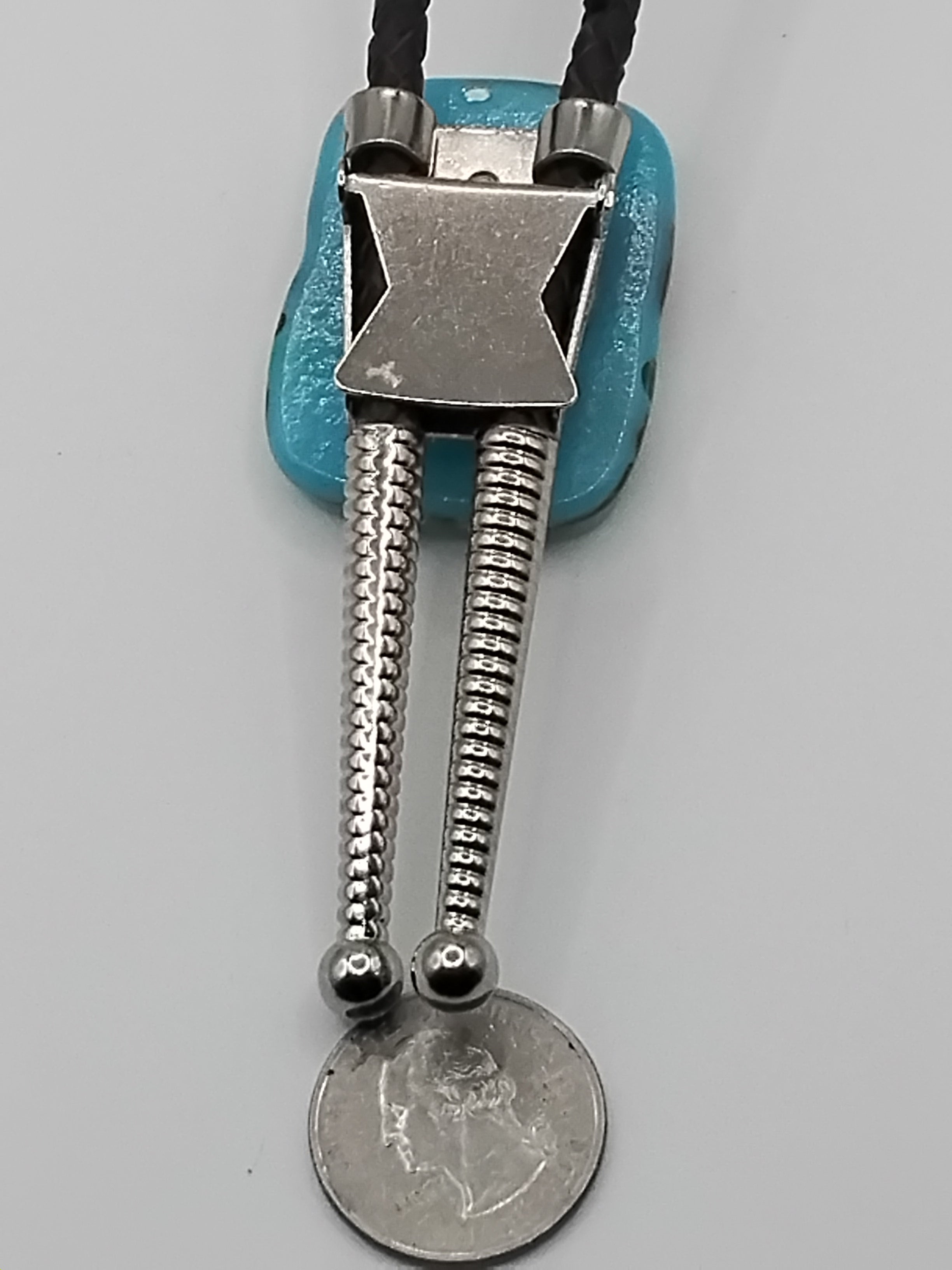 Magnetic Pet Bolo Dichroic | Easy-On Bolo Tie for Dogs & Cats | Brown Genuine Leather Bolo - Neck Size (XL)