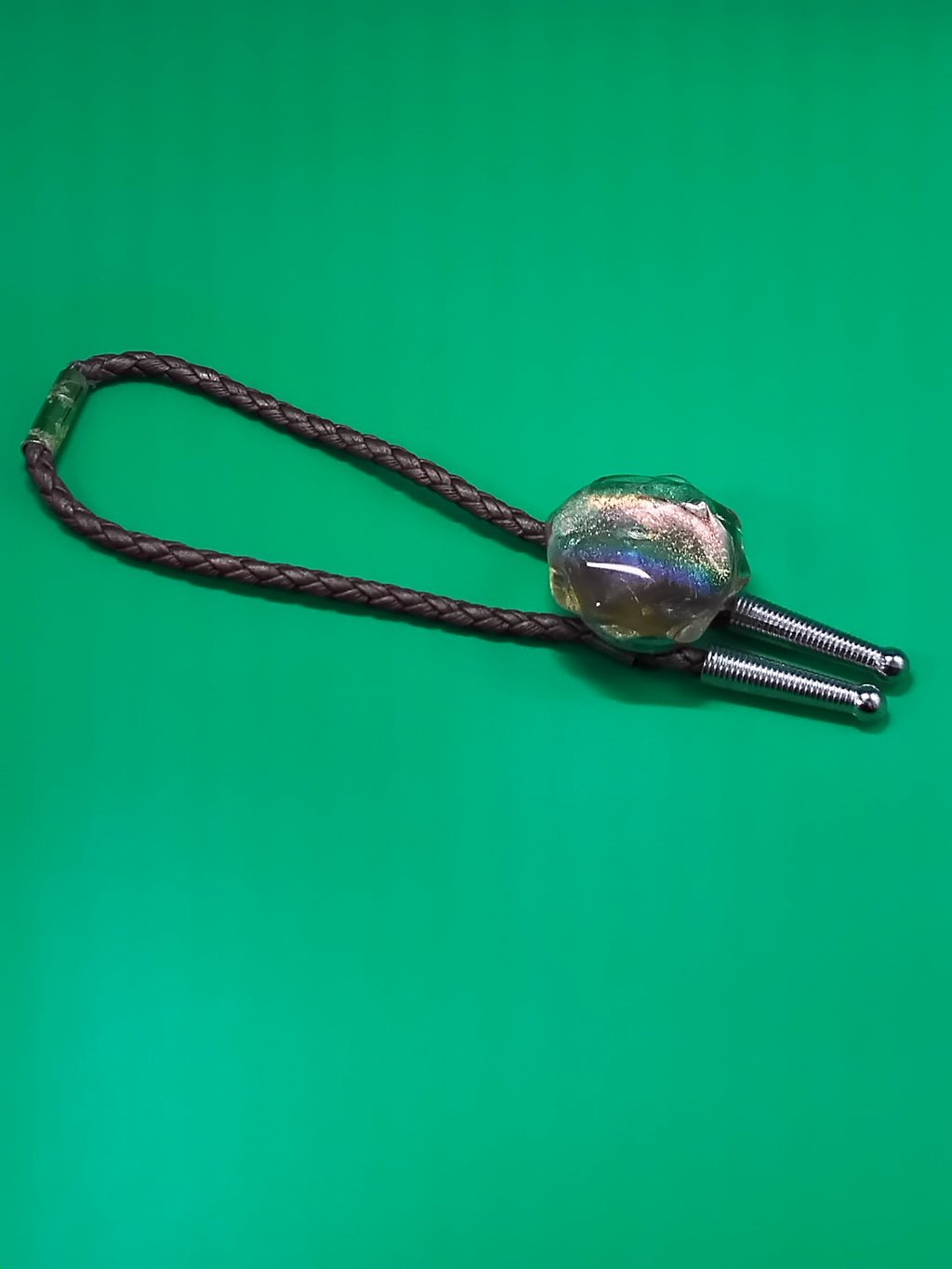 Magnetic Pet Bolo | Modern Western Bolo Tie for Pets | Dichroic Brown Faux Leather Bolo -  Neck Size Up (S)