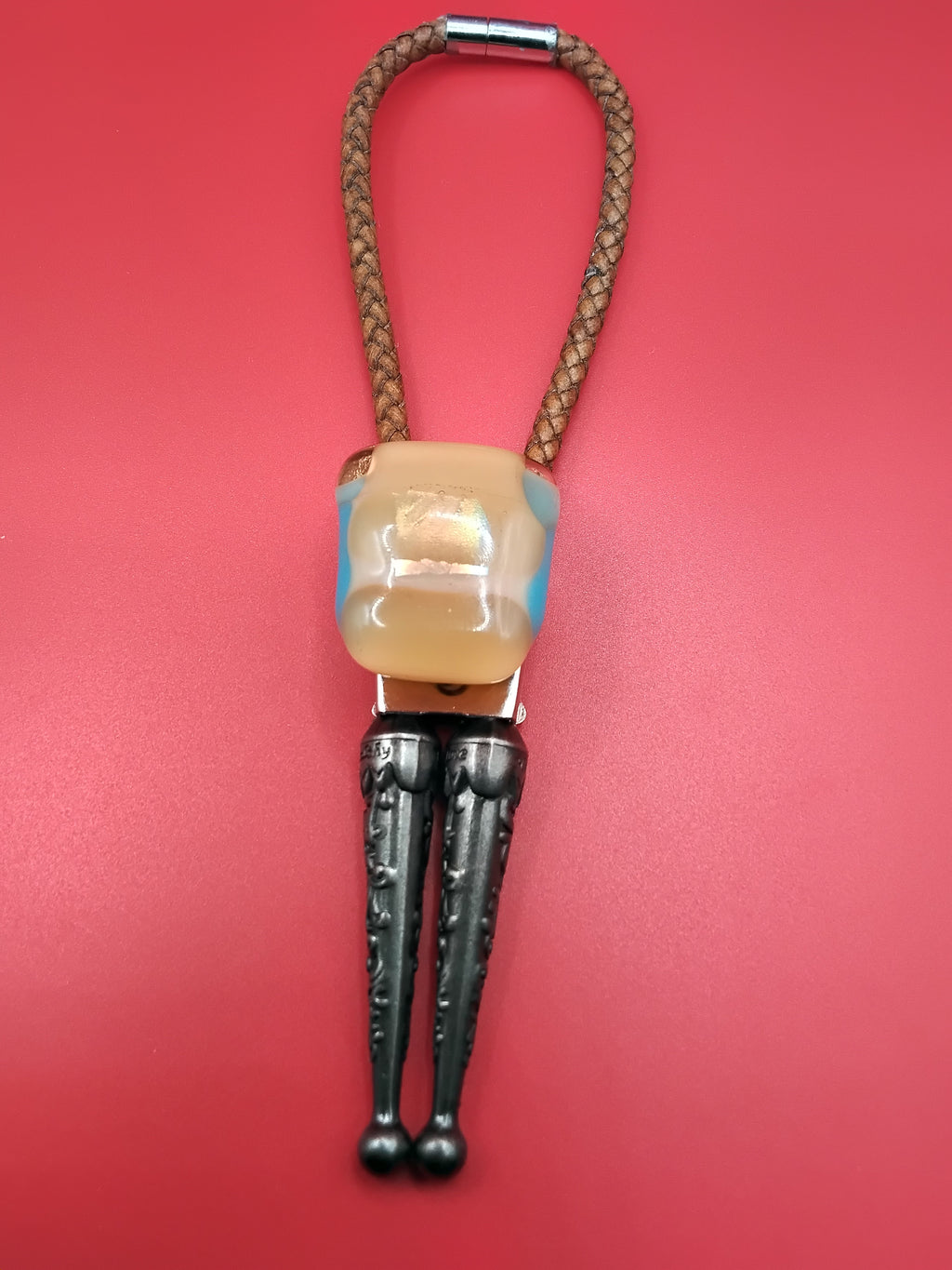 Magnetic Pet Bolo Dichroic Tan Genuine Leather Bolo -  Neck Size Up (S)