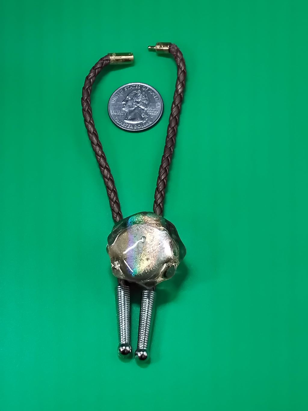 Magnetic Pet Bolo | Modern Western Bolo Tie for Pets | Dichroic Brown Faux Leather Bolo -  Neck Size Up (S)