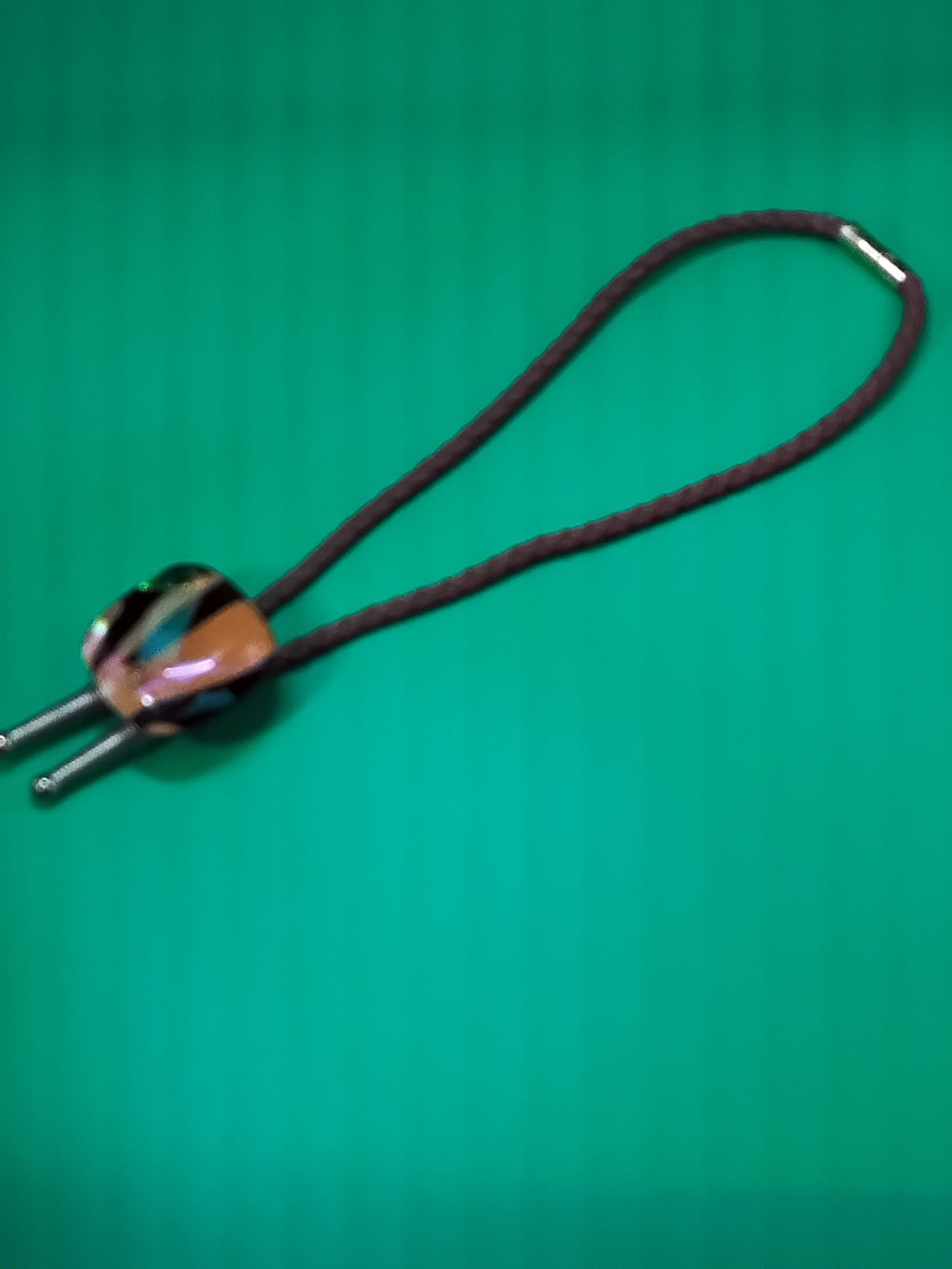Magnetic Pet Bolo | Unique Gift for Dog & Cat Lovers | Dichroic Tan Brown Faux Leather Bolo - Neck Size Up (M)