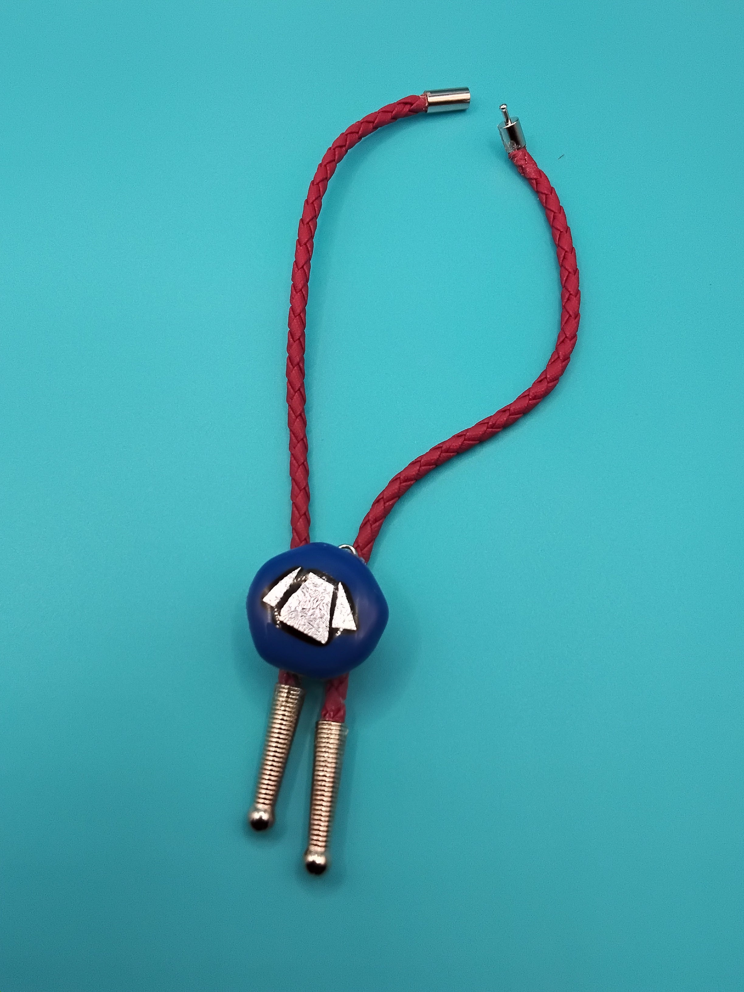 Magnetic Pet Bolo | Southwestern Pet Bolo Accessory | Dichroic Maroon Faux Leather Bolo - Neck Size (S)