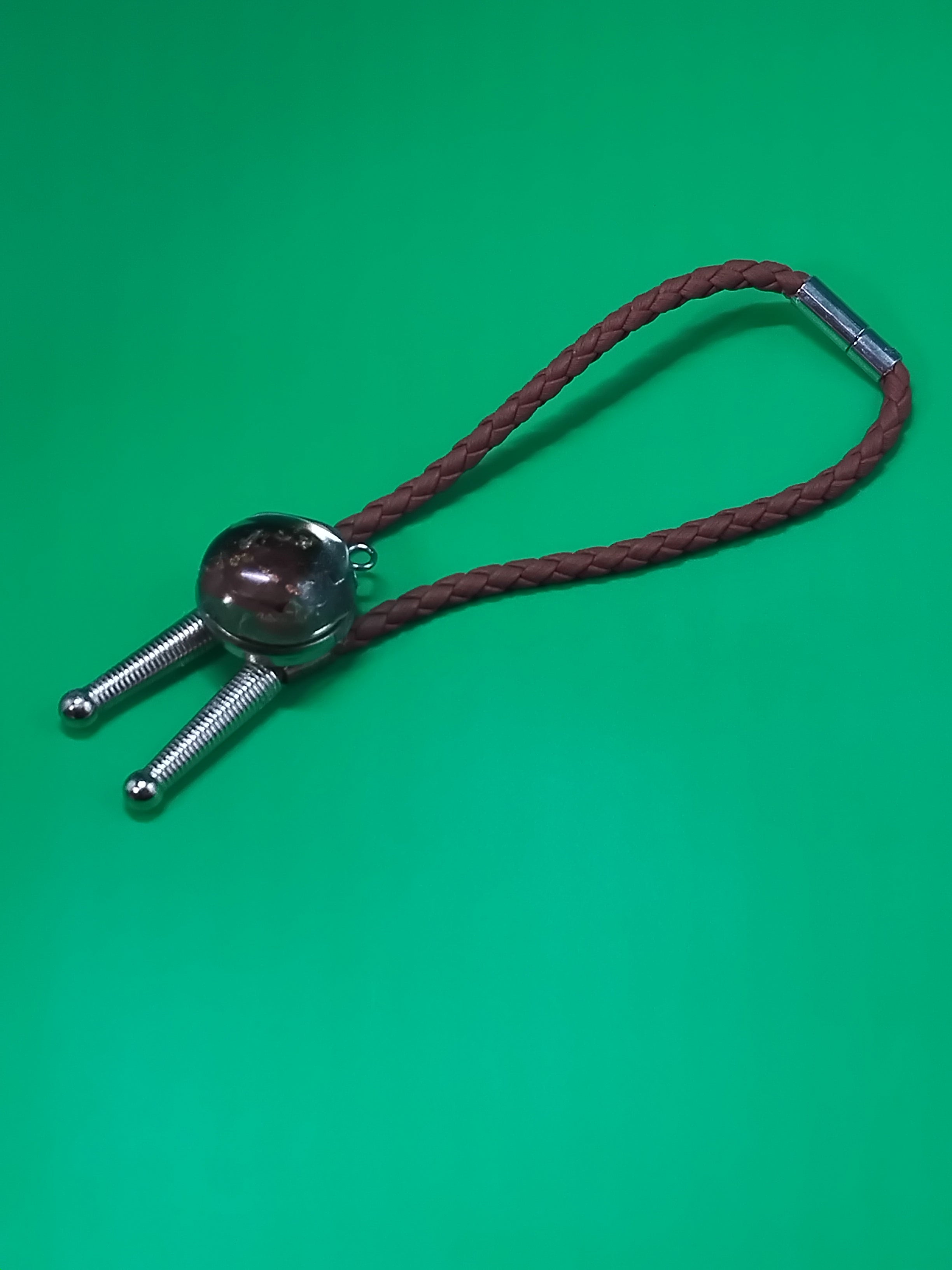 Magnetic Pet Bolo | Modern Western Bolo Tie for Pets | Dichroic Tan Faux Leather Bolo -  Neck Size Up (S)