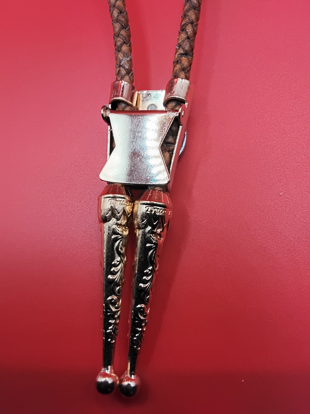 Magnetic Pet Bolo Dichroic for Dogs & Cats | Handmade Pet Accessory | Dichroic Tan Genuine Leather Bolo - Neck Size (M)