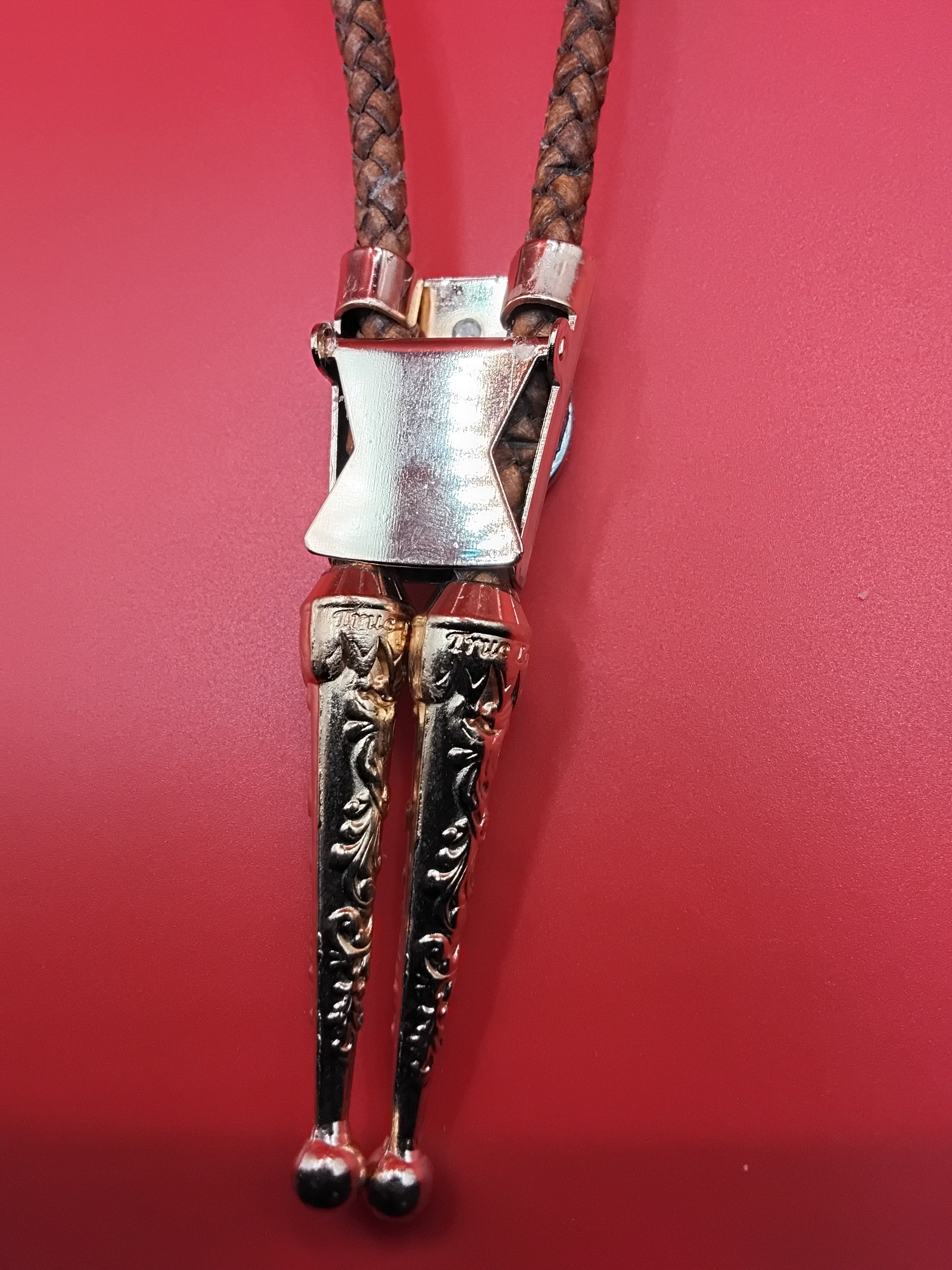 Magnetic Pet Bolo Dichroic for Dogs & Cats | Handmade Pet Accessory | Dichroic Tan Genuine Leather Bolo - Neck Size (M)