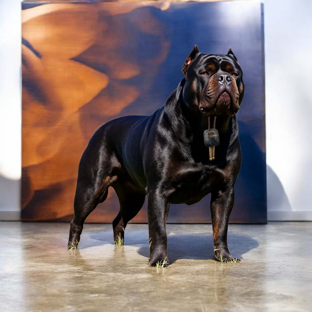 Magnetic Pet Bolo | Special Occasion Pet Accessory | Dichroic Brown Genuine Leather Bolo - Neck Size (XL)