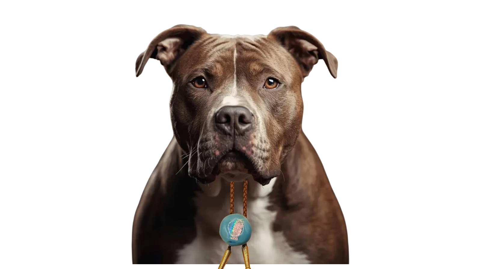 Magnetic Pet Bolo | Pet Accessory for Weddings & Photos | Dichroic Brown Genuine Leather Bolo - Neck Size (M)