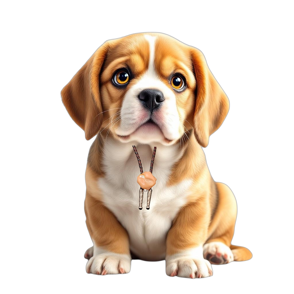 Magnetic Pet Bolo | Modern Western Bolo Tie for Pets | Dichroic Brown Genuine Leather Bolo -  Neck Size Up (S)